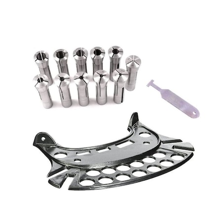 Hhip 11 Piece R8 Collet Set, T-Slot Cleaner & Collet & Tool Tray 9999-0044